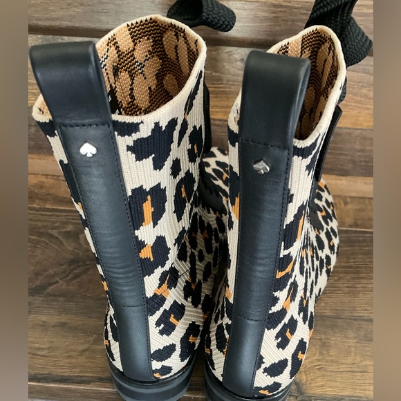 Kate Spade Leopard Print Knit Boots 7.5 - Picture 3 of 12